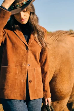 Discount Veste en daim Gabriel Vestes|Tailleurs